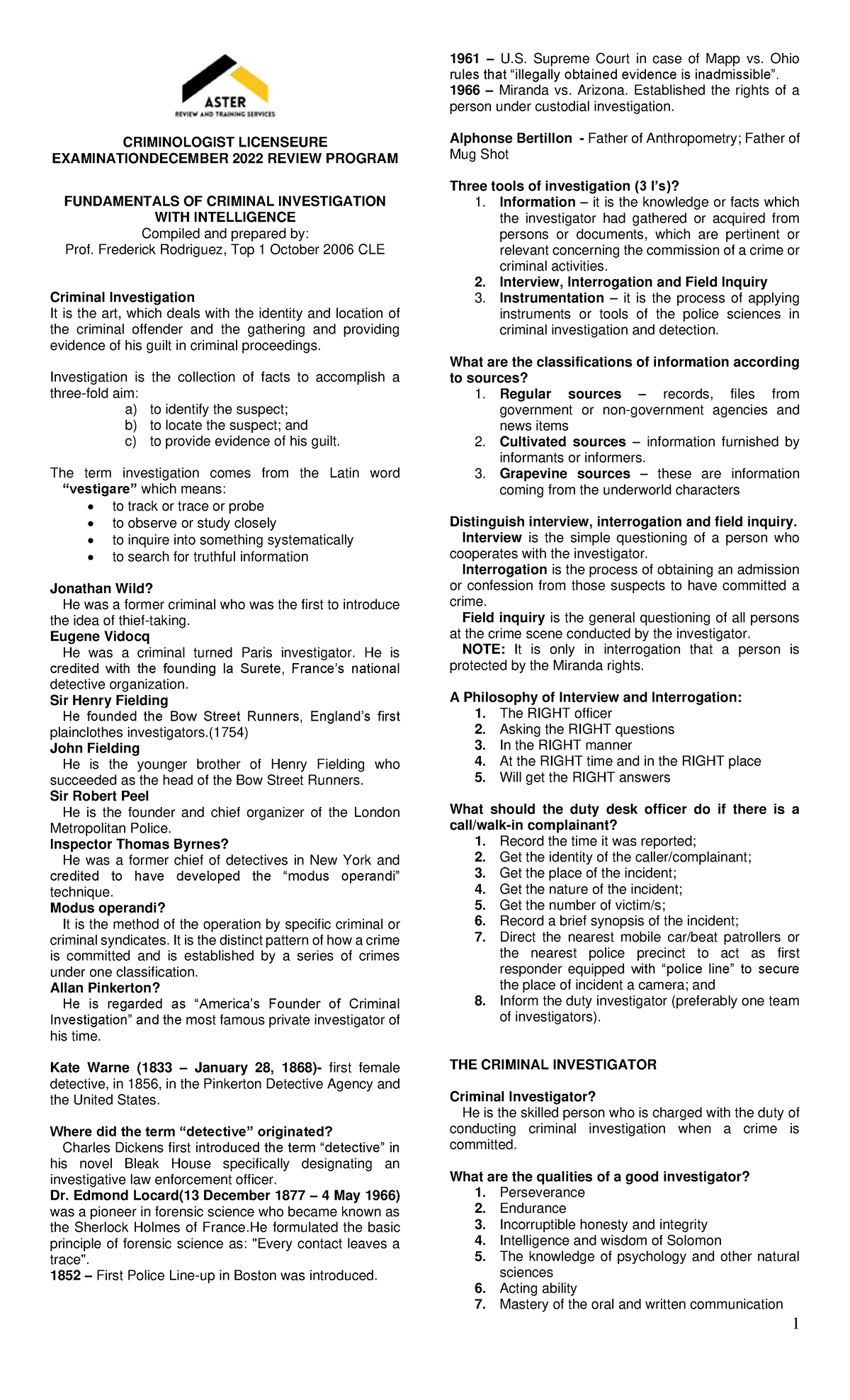 CDI 2022: Comprehensive Review on Criminal Investigation Fundamentals ...