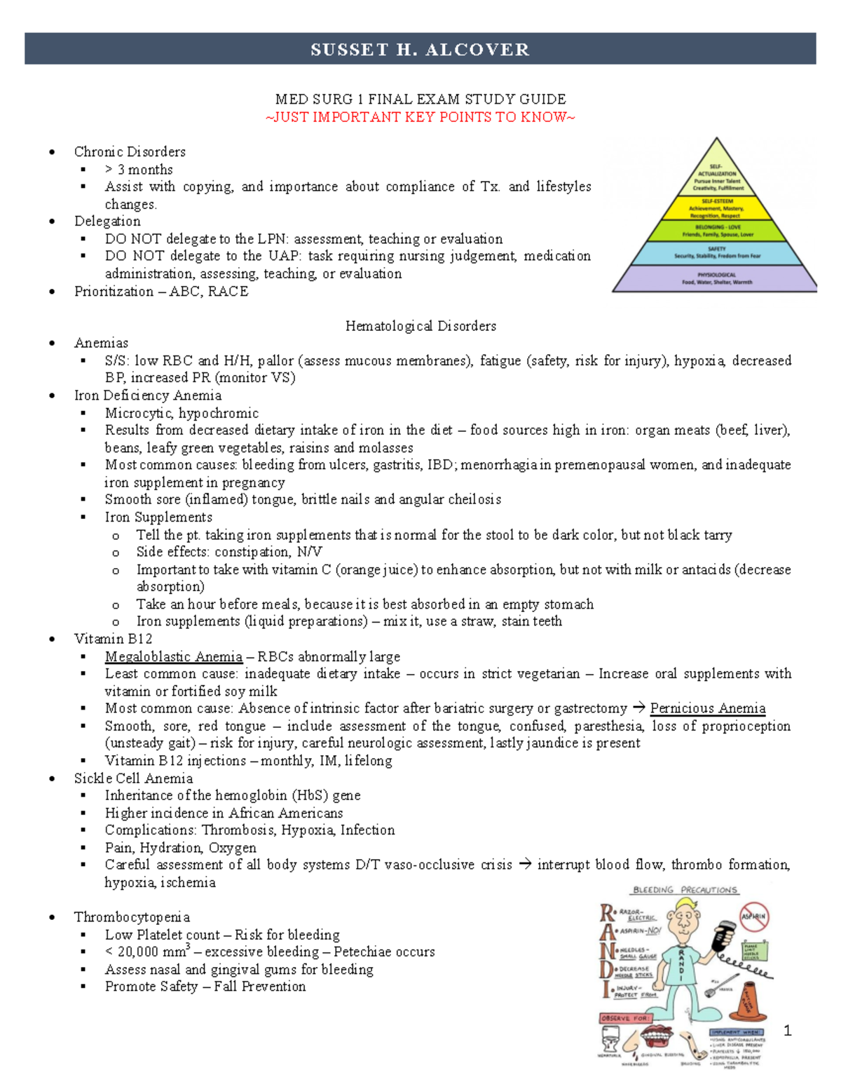 MED SURG 1 Final Exam Study Guide: Key Points on Chronic Disorders ...