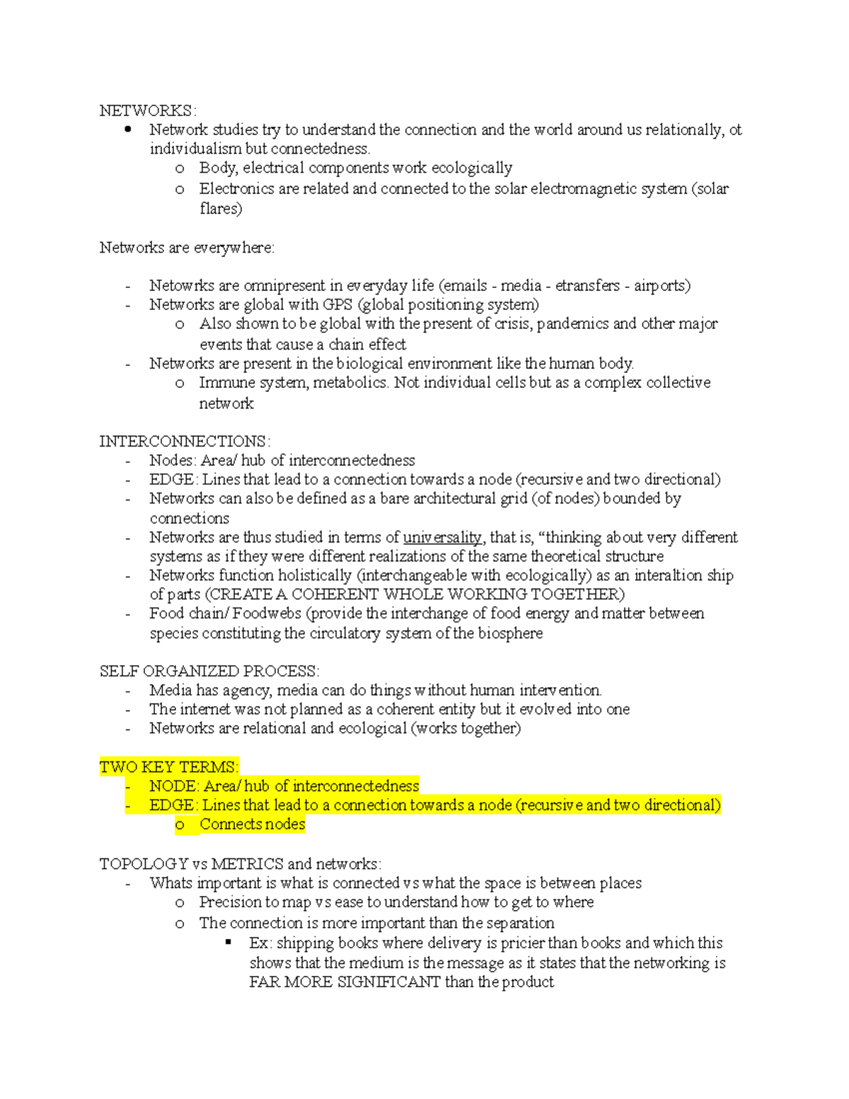 ENG 110 Final Exam Notes: Understanding Networks and Interconnections ...