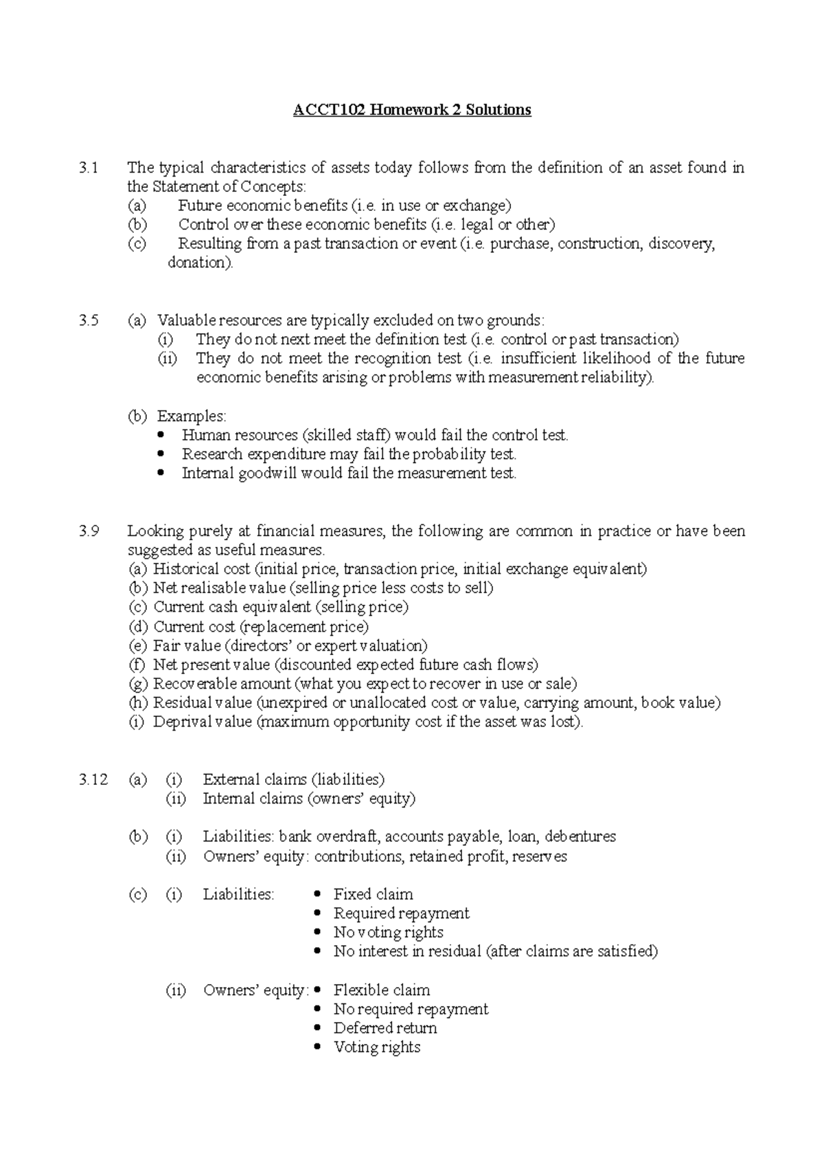 ACCT102 Homework 2 Detailed Solutions and Explanations - Studocu