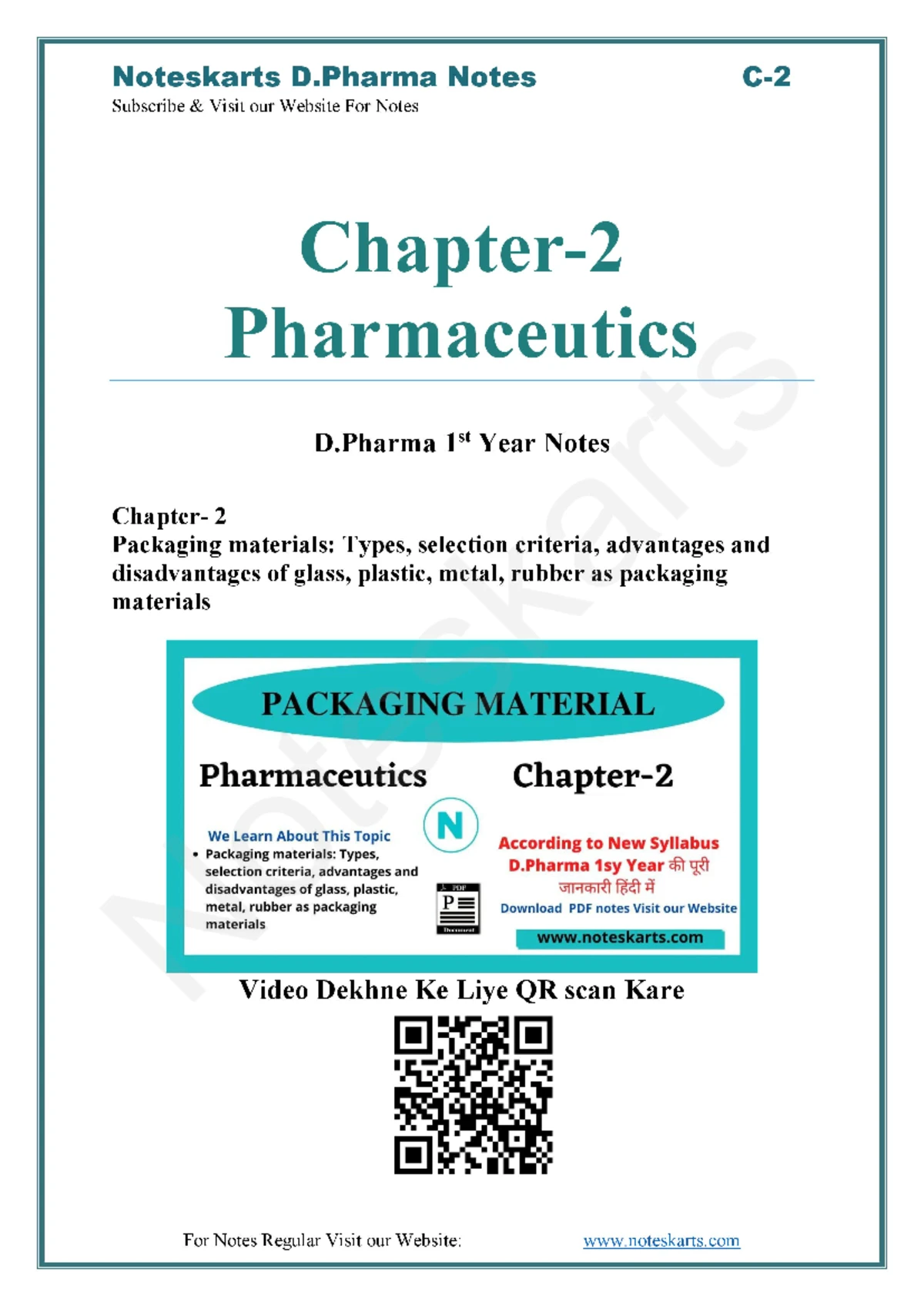 Chapter 6: Complete Pharmaceutics Notes D 1st Year (ER20) - Key ...