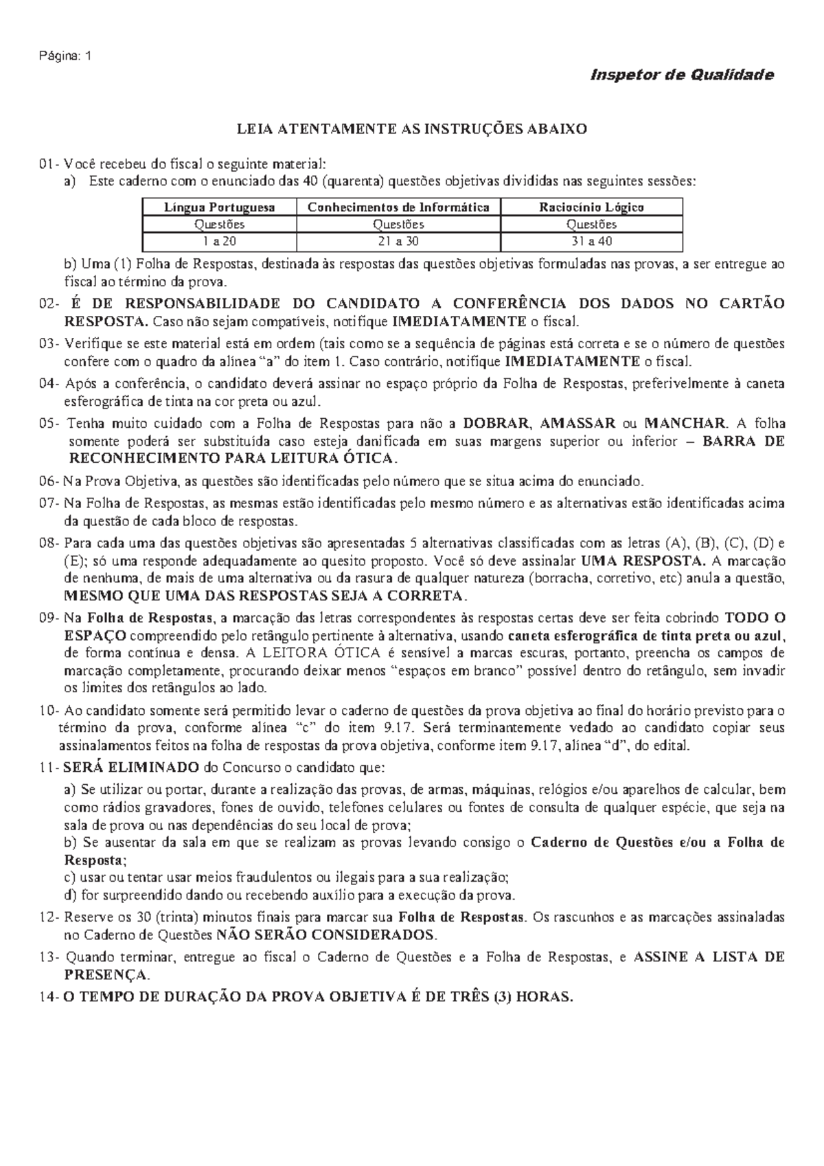 Prova 03 - Instruções e Questões de Língua Portuguesa e Informática ...