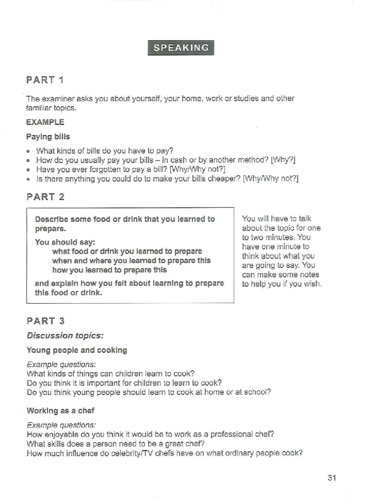 SPEAKING PART 1-3: Food, Cooking & Young People Discussion (Cambridge ...