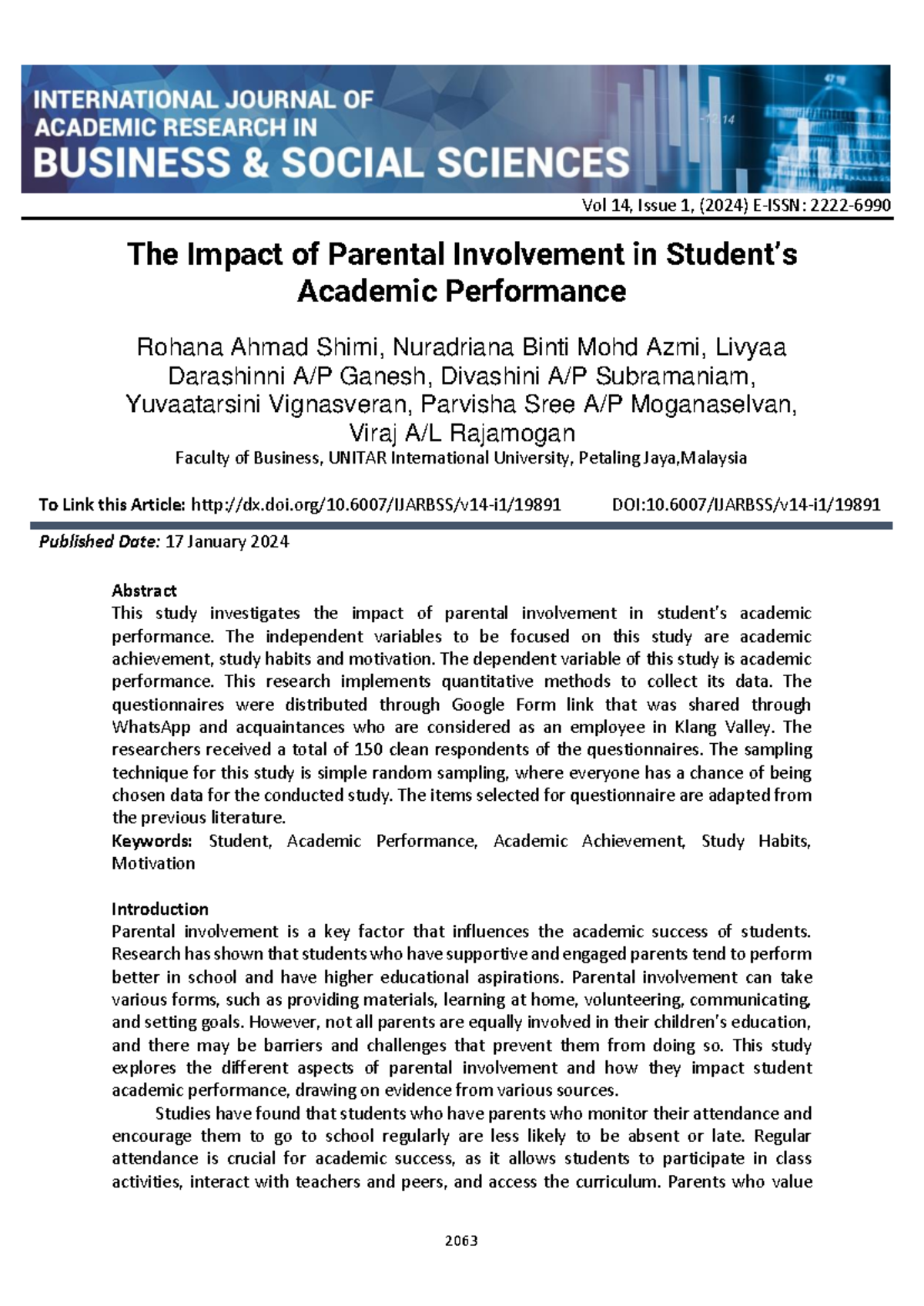 The Impact of Parental Involvement on Students' Academic Performance ...
