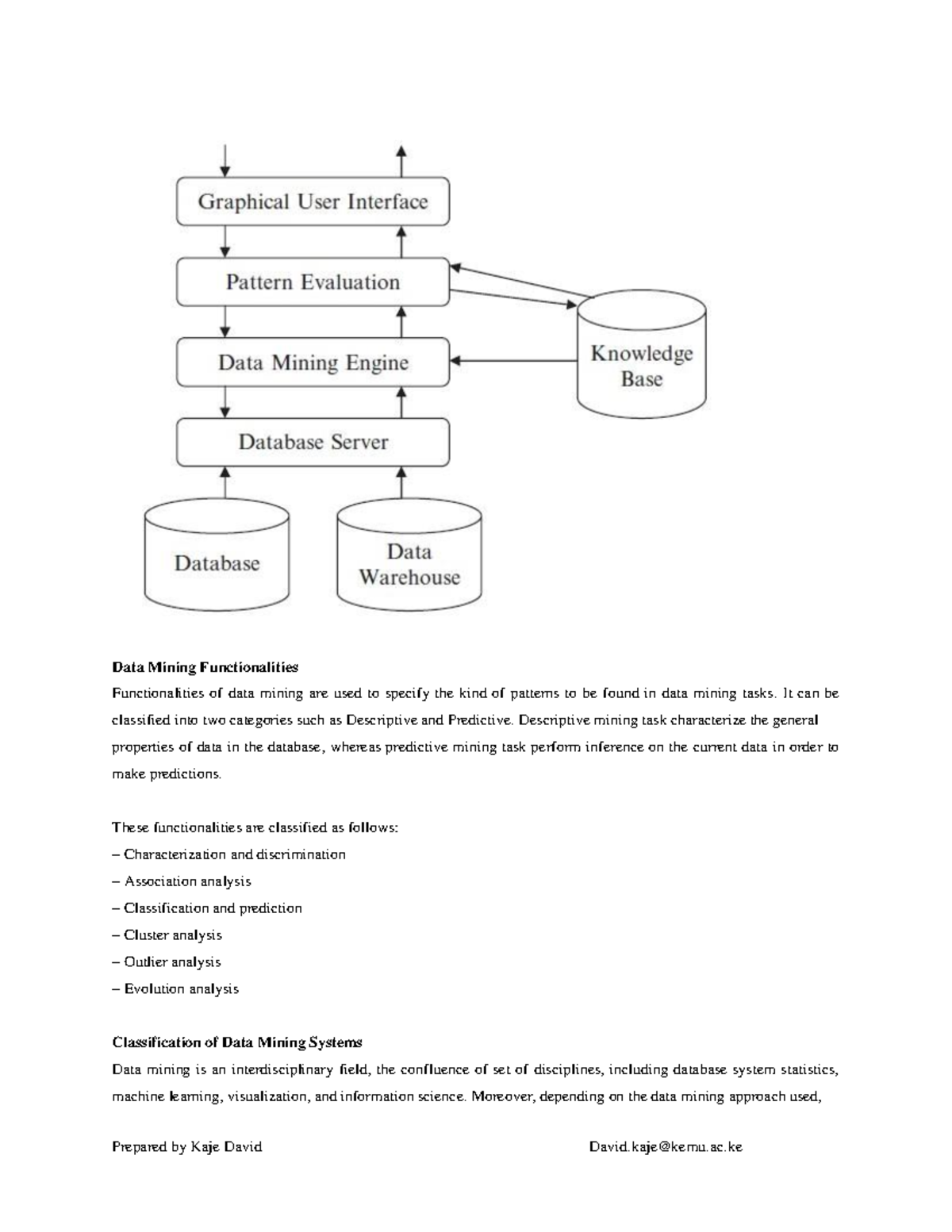 Lecture 6: Data Mining Functionalities and Data Warehousing - Studocu
