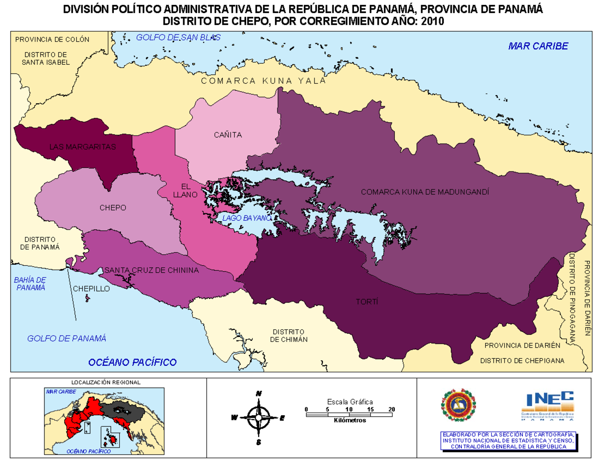 División Política Administrativa de Chepo y sus Corregimientos 2010 ...