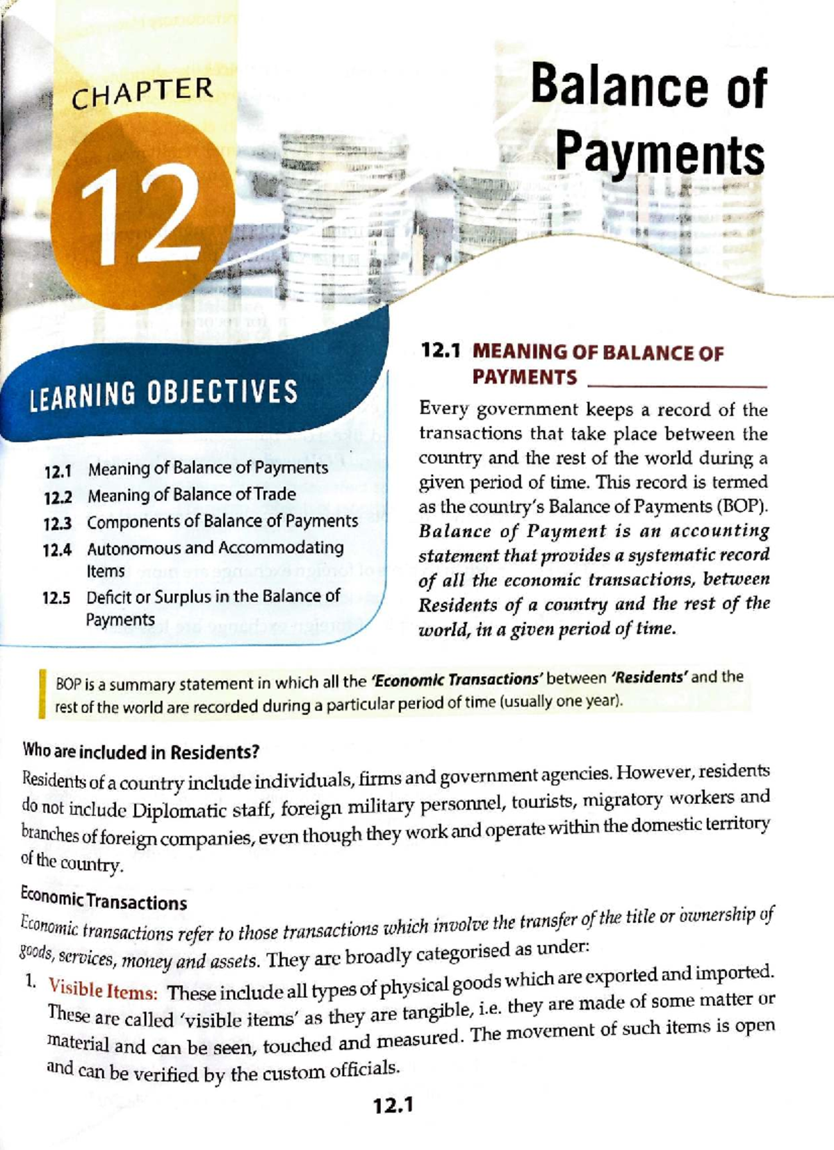 BOP 12: Comprehensive Notes on Balance of Payments and Trade - Studocu