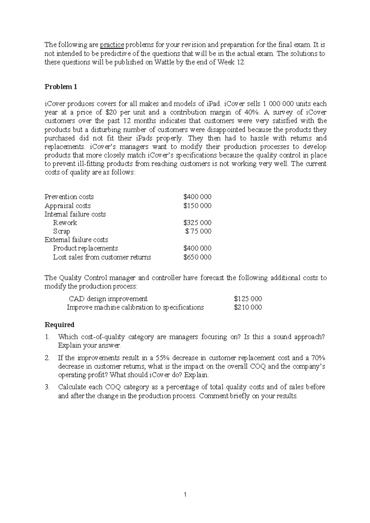 2019 S2 Final Exam Practice Problems-S with Solutions and Analysis ...
