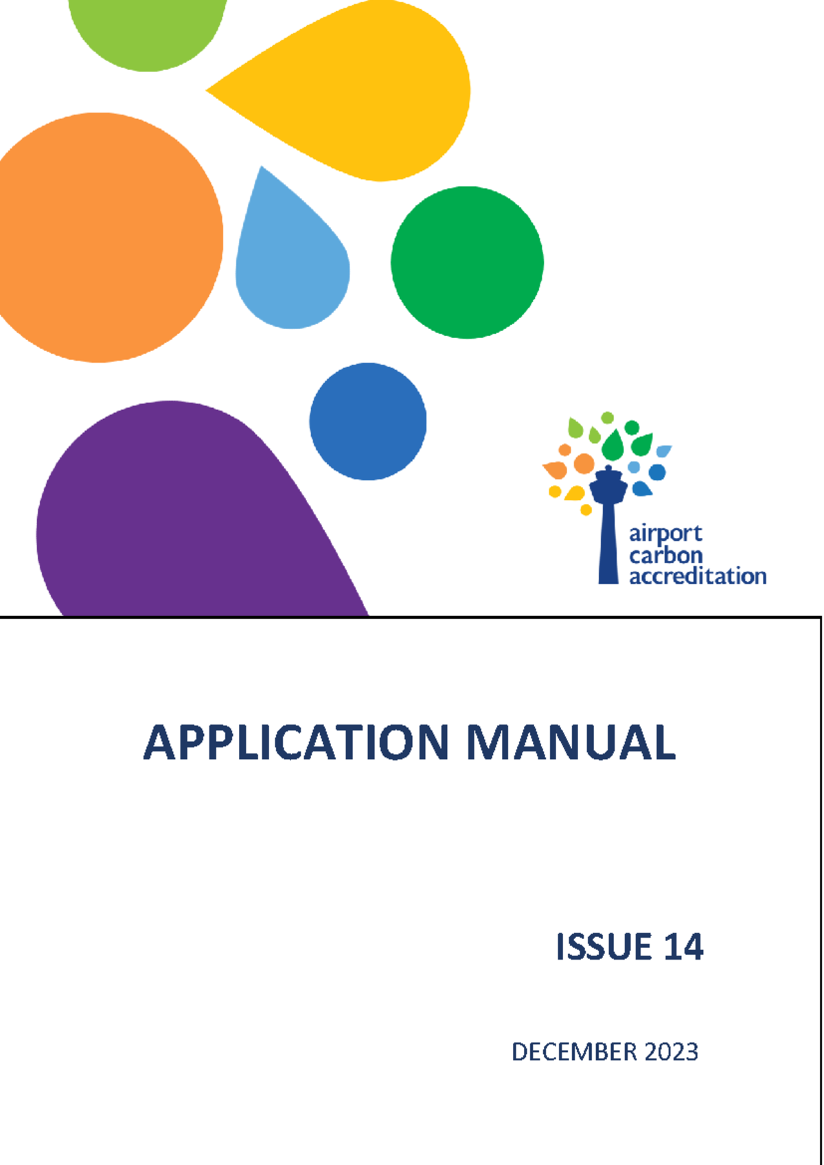 Airport Carbon Accreditation Application Manual (Issue 14) - December 2023 - Document Preview