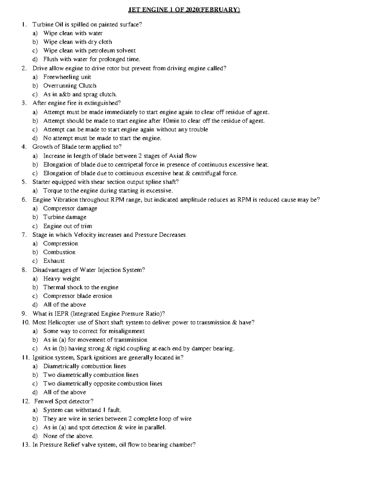 JET Engine 1 - 2020 (February) Study Guide and Key Concepts - Studocu