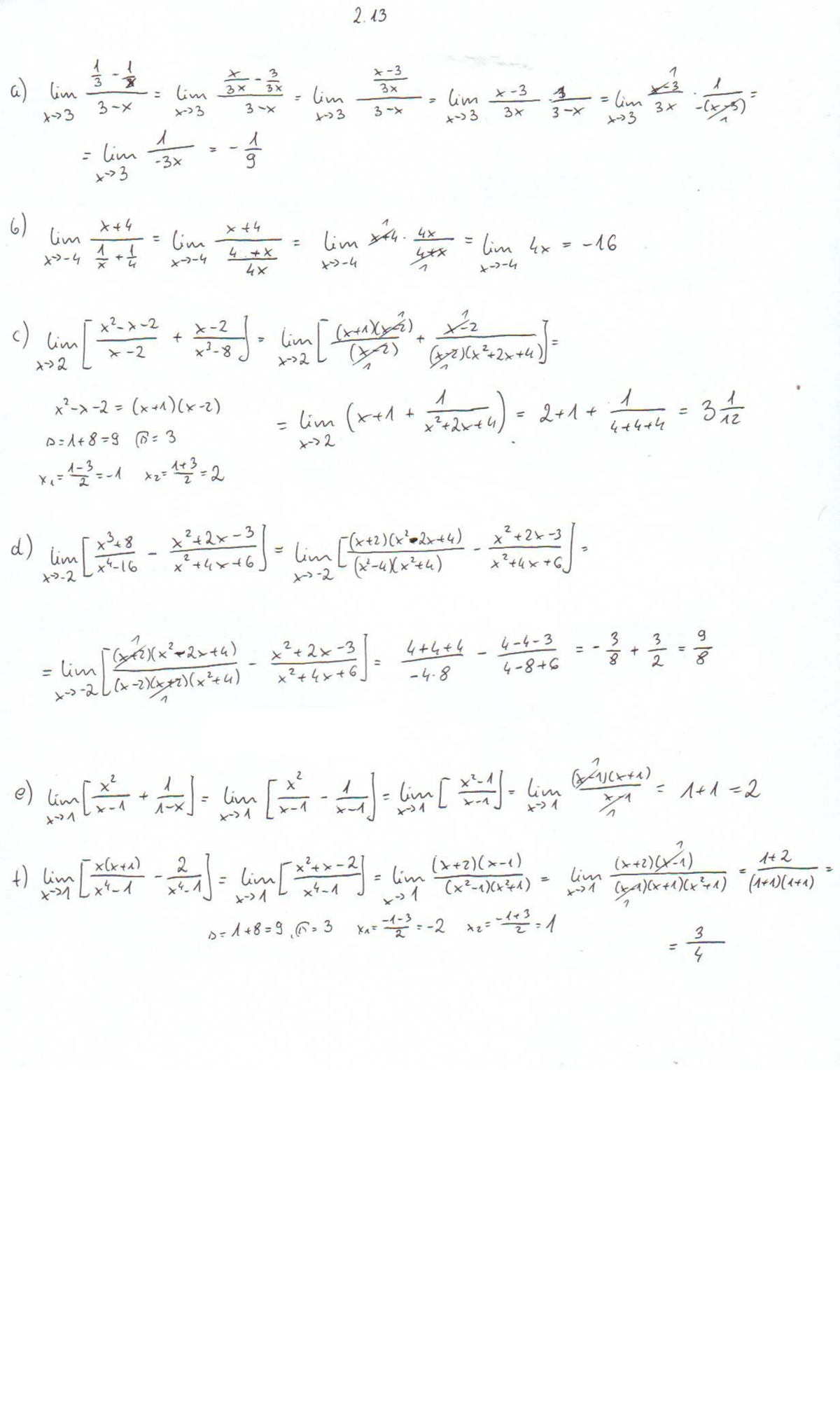 Calculus Limits and Evaluations: MATH 2.13 Study Notes - Studocu