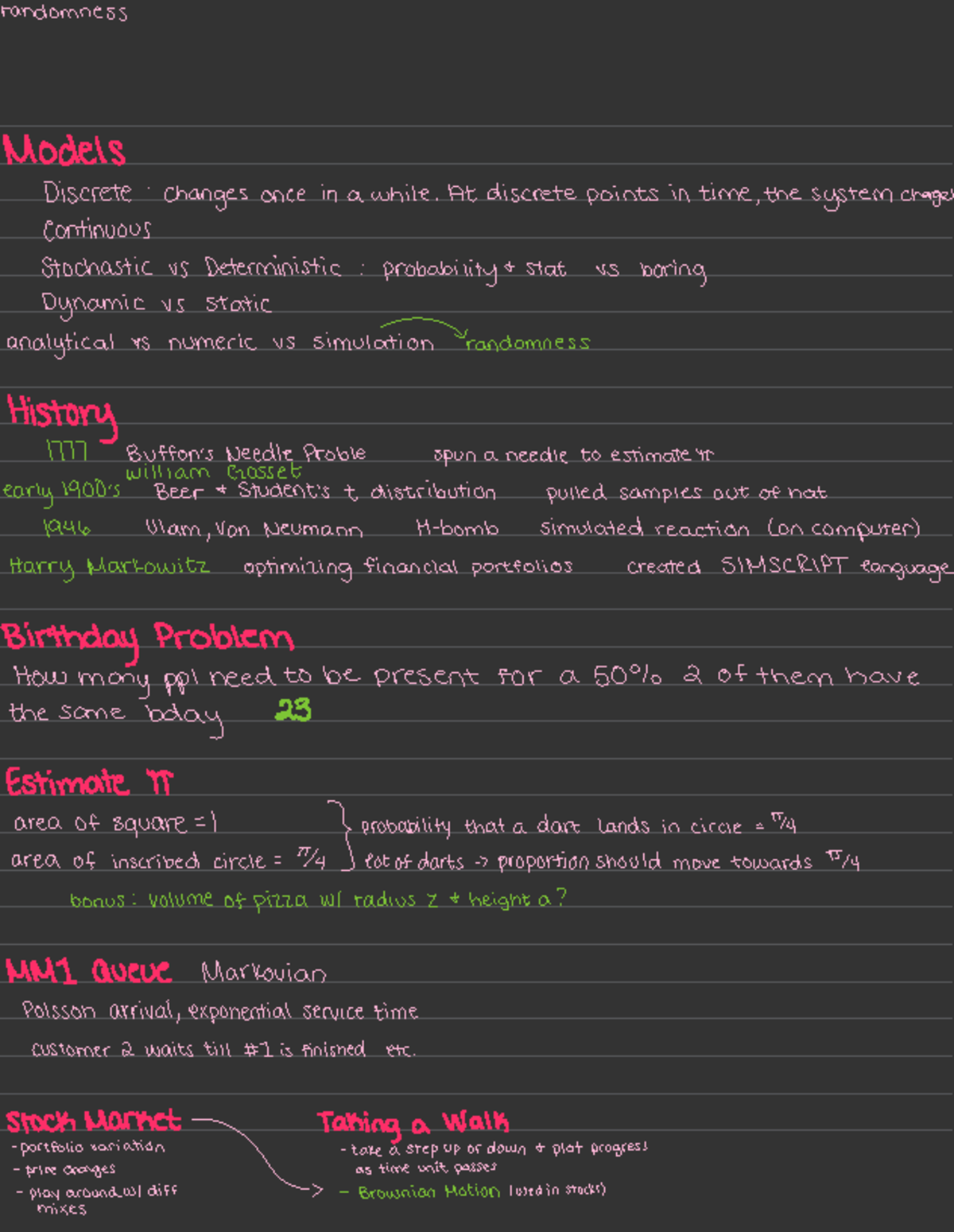 Module 1 - Randomness Models & Stochastic Processes Notes - Studocu