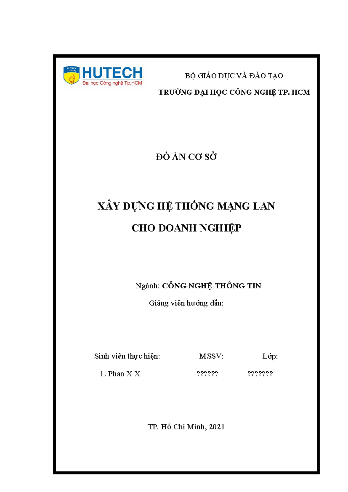 Đồ Án Cơ Sở Xây Dựng Hệ Thống Mạng LAN Doanh Nghiệp - CNTT - Document Preview