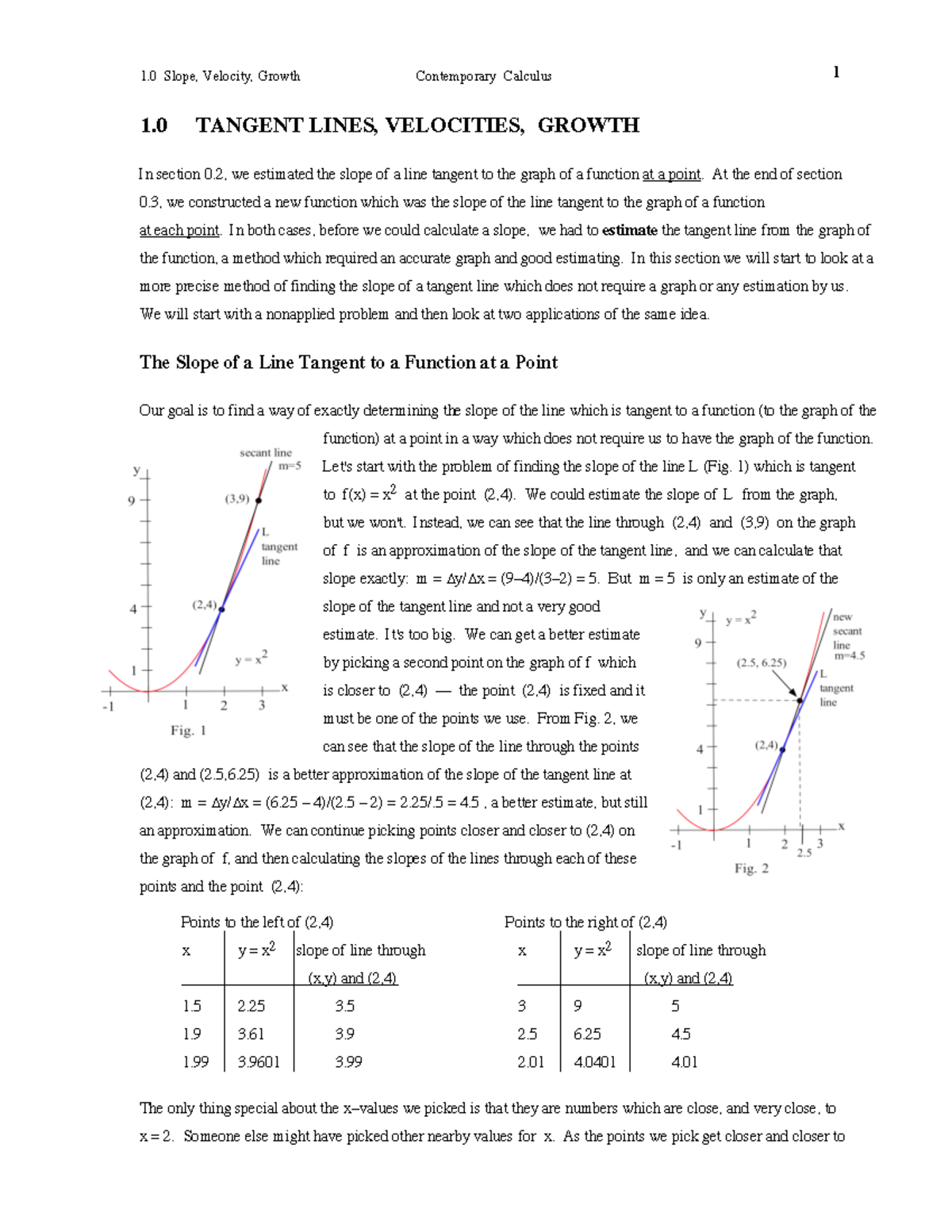 Week 008 Module: Tangent Lines, Velocities, and Growth Rates - Studocu