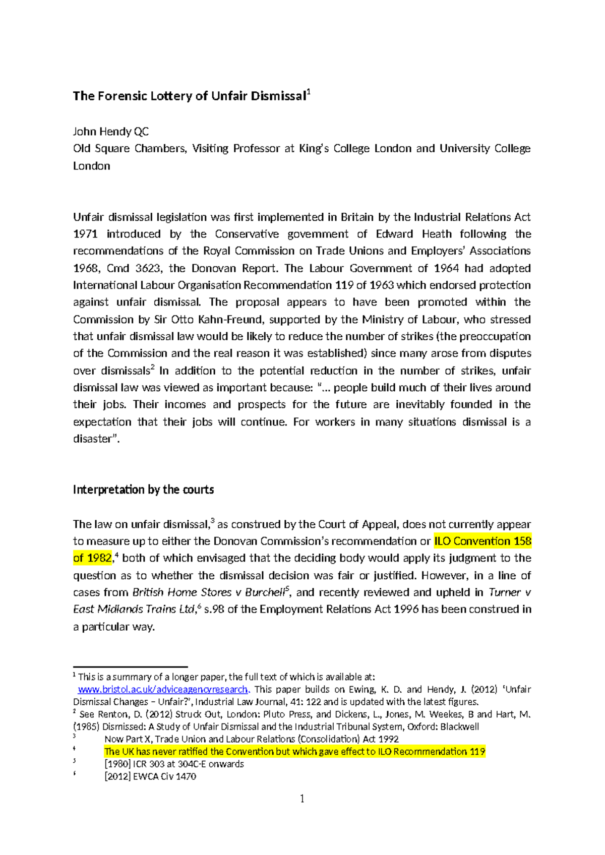 Unfair Dismissal Law: A Critical Analysis (LAW 101) - Studocu