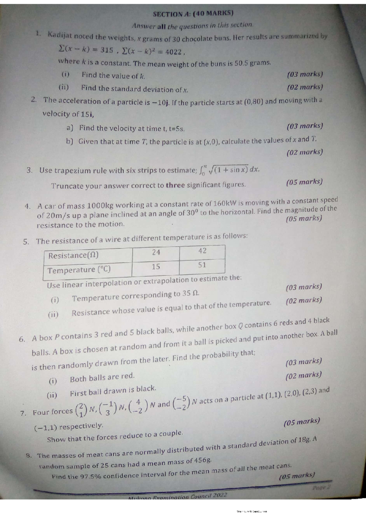 UACE 2024 Applied MATH - Lecture Notes on Key Topics and Exercises ...
