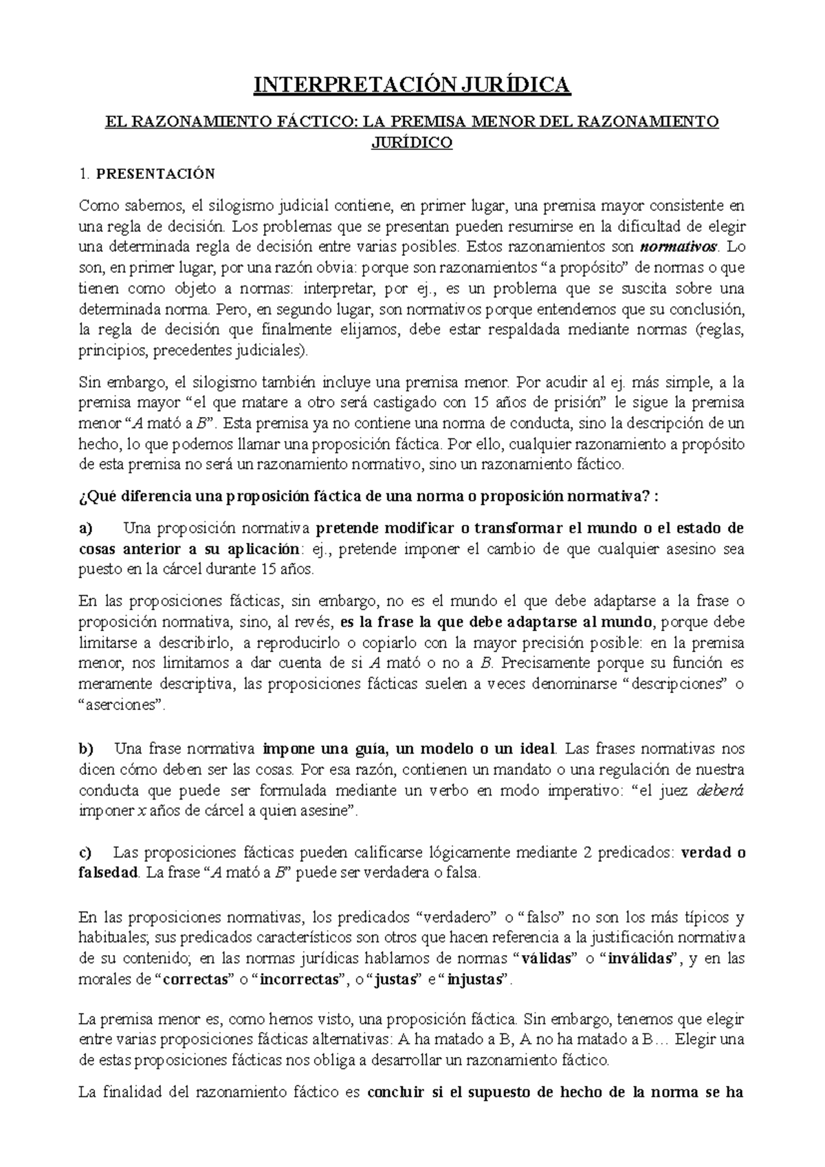 TEMA 7: Resumen de Diapositivas sobre Razonamiento Fáctico y Pruebas ...