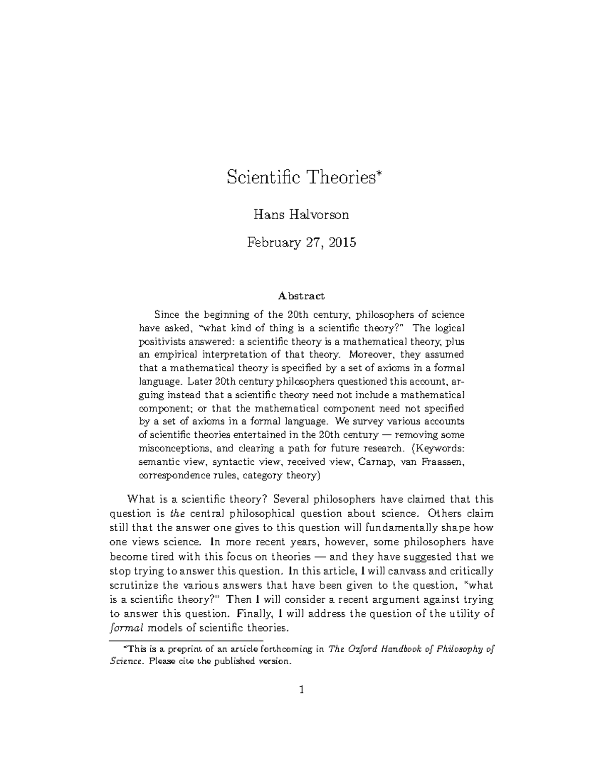 PHIL 101: The Nature of Scientific Theories - A Critical Examination ...