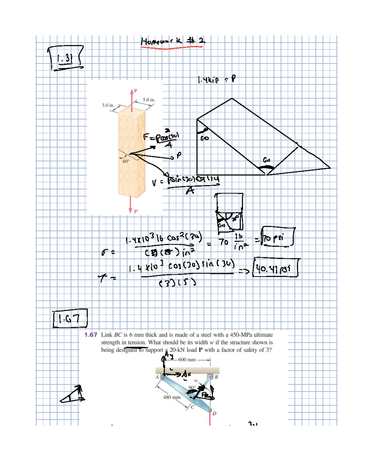 Homework 2 - Structural Analysis and Elongation Calculations - Studocu