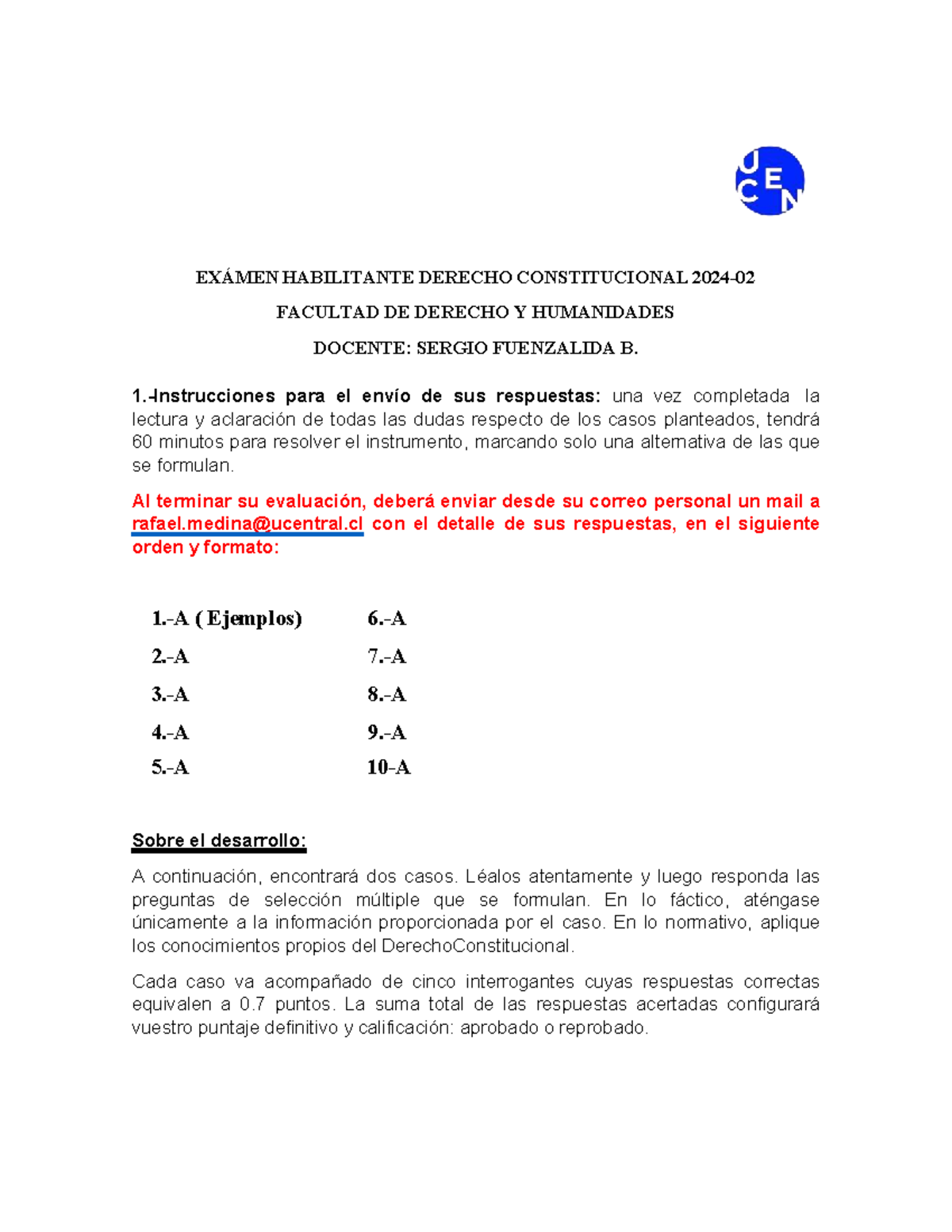 Examen Habilitante Derecho Constitucional 2024 - Caso de Vigilancia ...