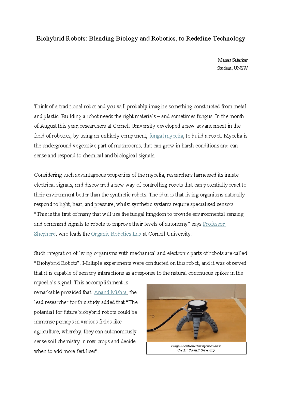 Biohybrid Robots: Merging Biology and Robotics for Future Tech ...