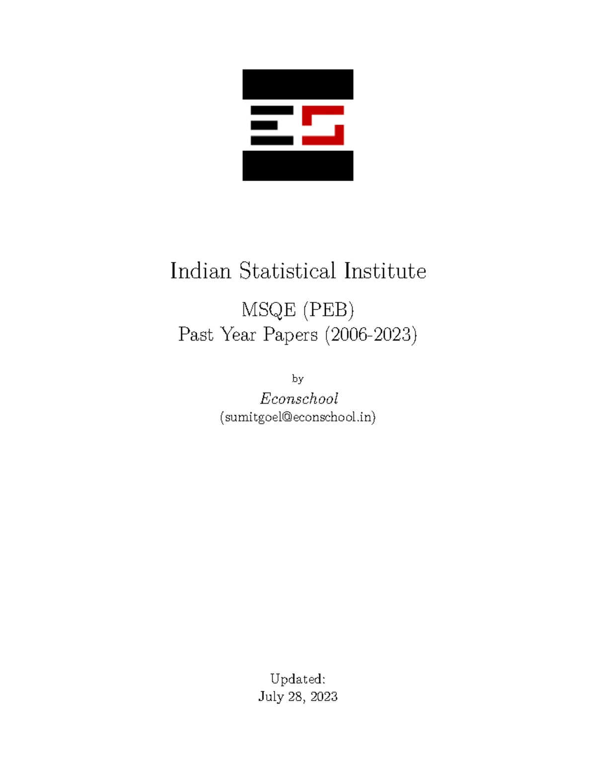 Isi pea - Entrance Material - Indian Statistical Institute MSQE (PEA ...