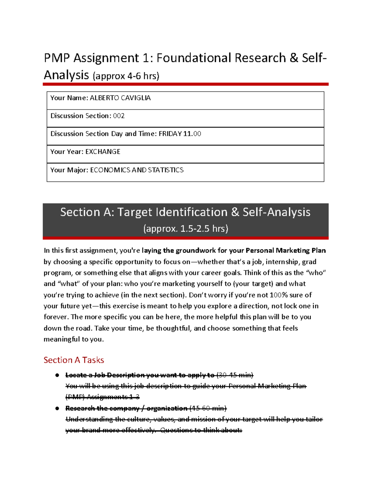 PMP 101: Foundational Research & Self-Analysis Assignment 1 - Studocu