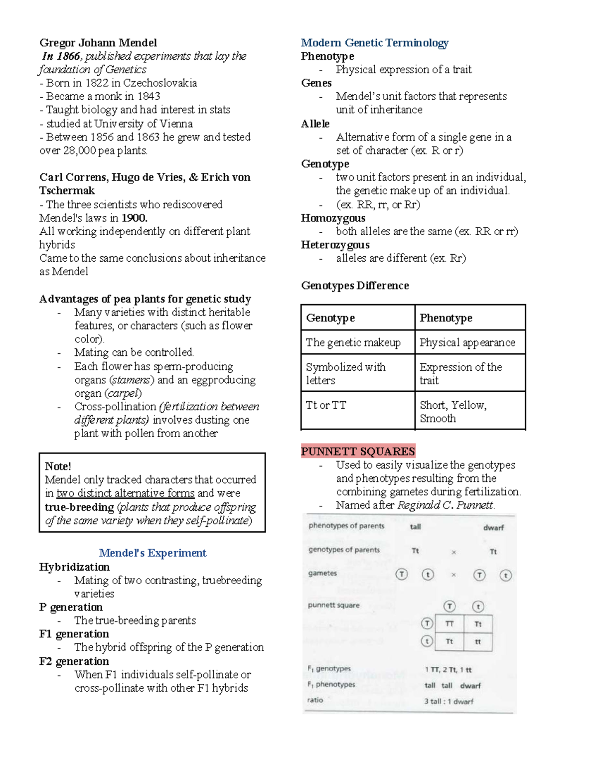 GEN311 - Mendelian Genetics: Foundations and Key Principles - Studocu