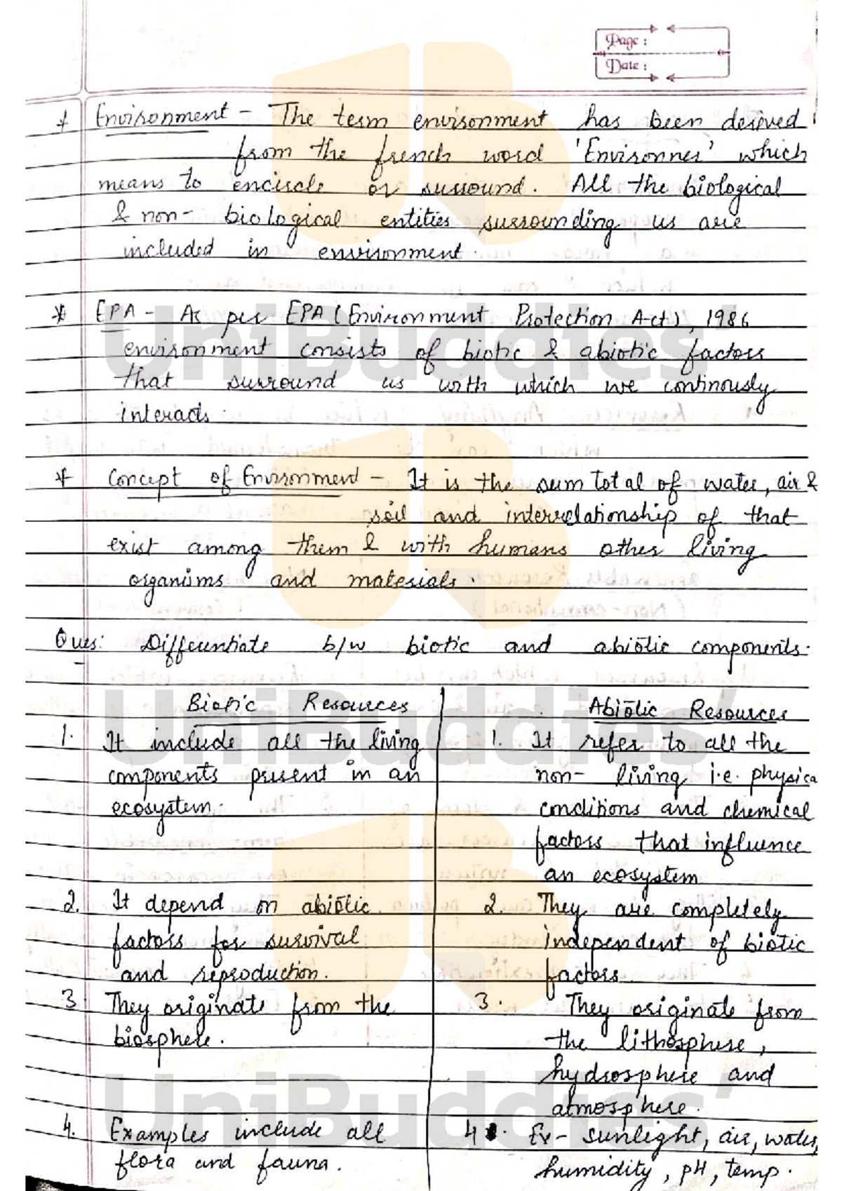 EVS 101: Comprehensive Notes on Environmental Studies Concepts and ...