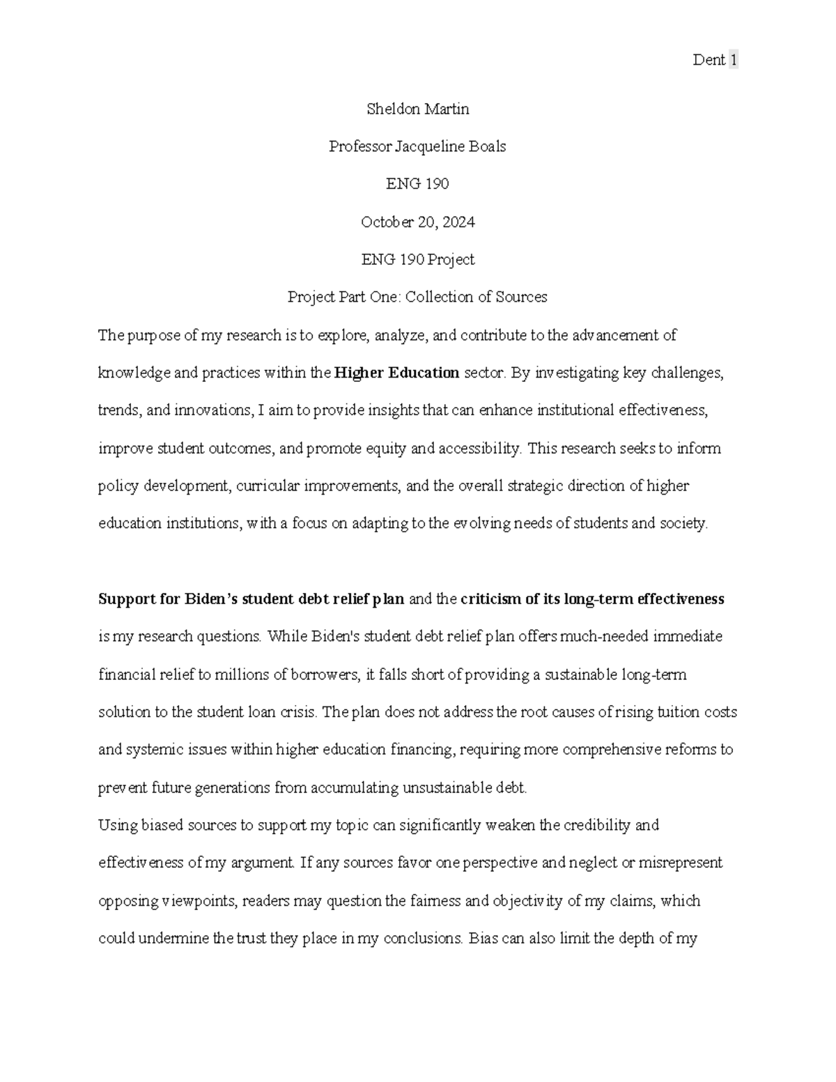 ENG 190 Project 7-1: Analysis of Biden’s Student Debt Relief Plan - Studocu