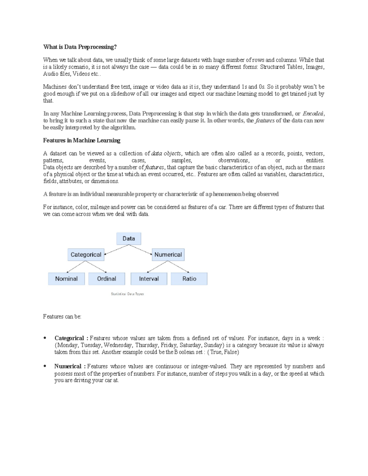 Data Preprocessing Notes for ML (CS101) - Studocu