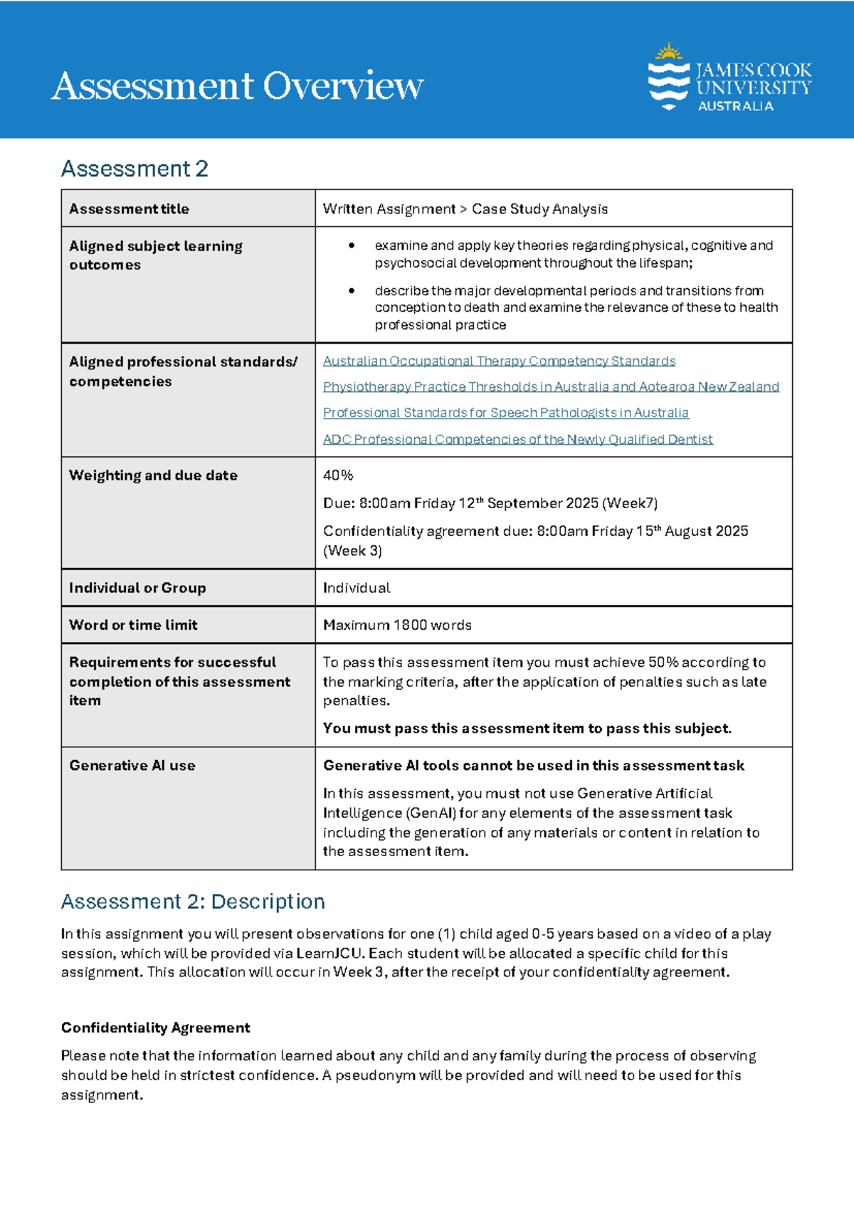 Case Study Analysis: Child Development Assessment 2 - Studocu