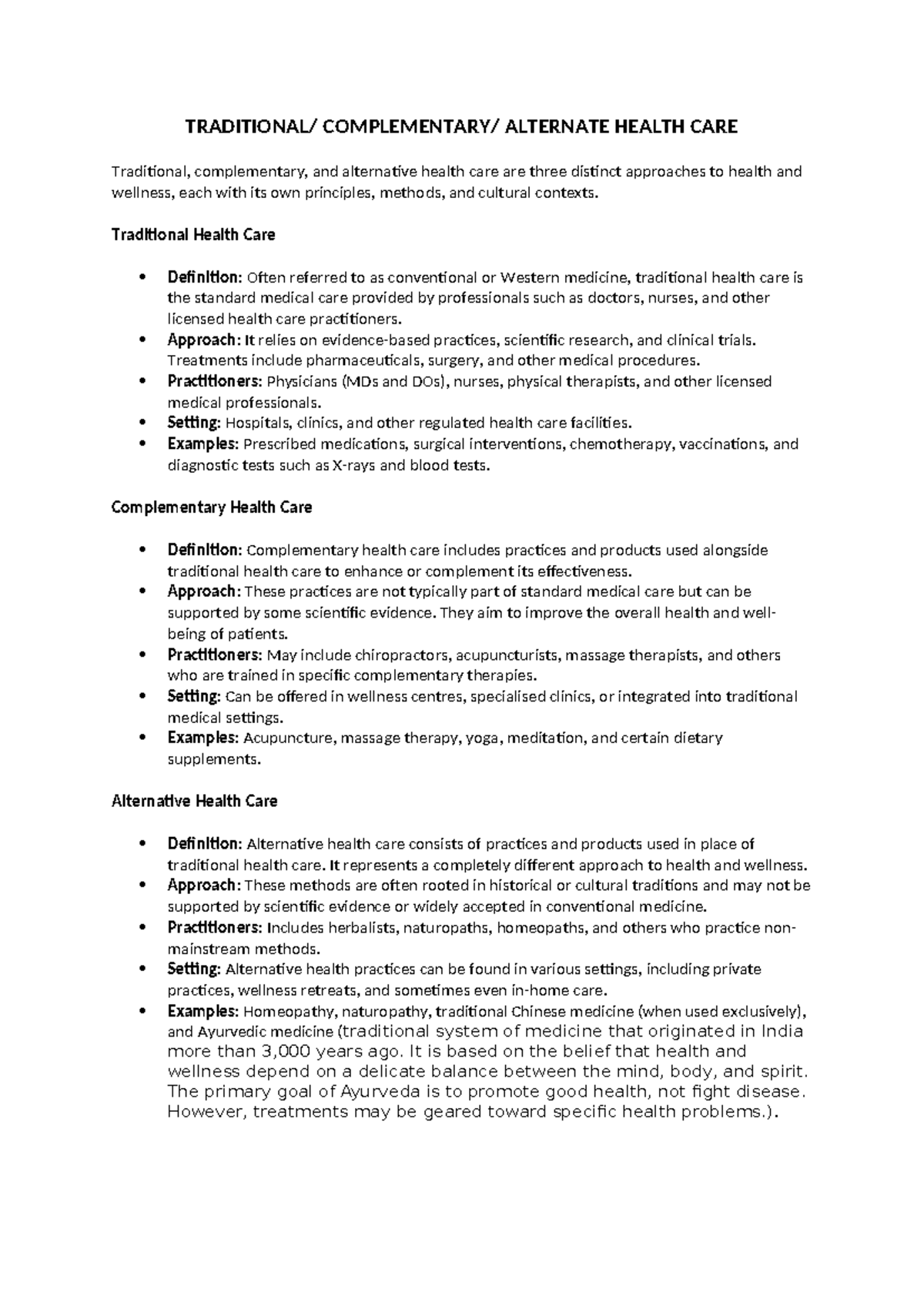 Complementary & Alternative Health Care: Key Definitions & Insights ...