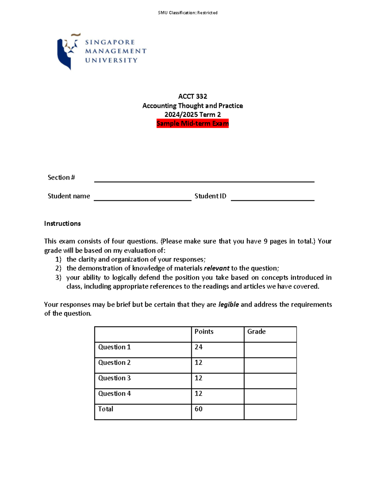 ACCT 332 Midterm exam sample questions and guidelines for term 2 - Studocu