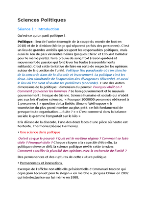Introduction à la science politique - cours complet - Sciences ...