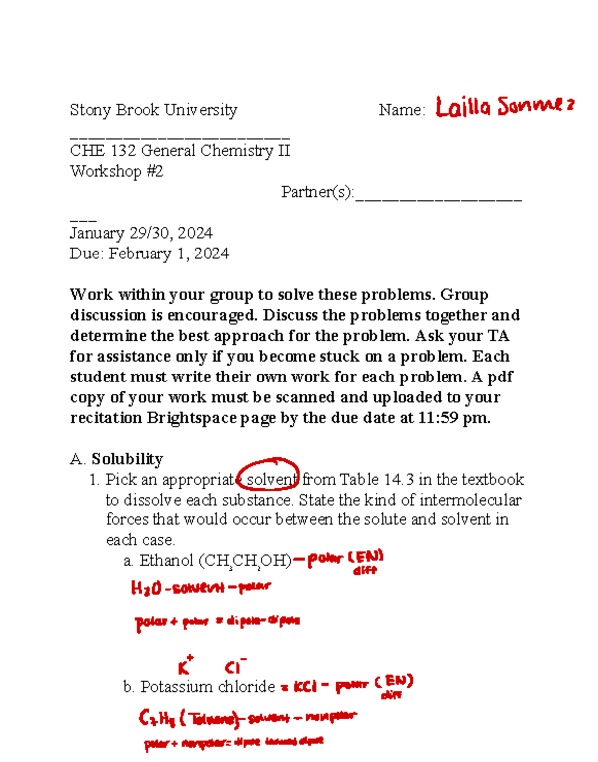 CHE 132 General Chemistry II Workshop Study Notes - Jan 2024 - Studocu