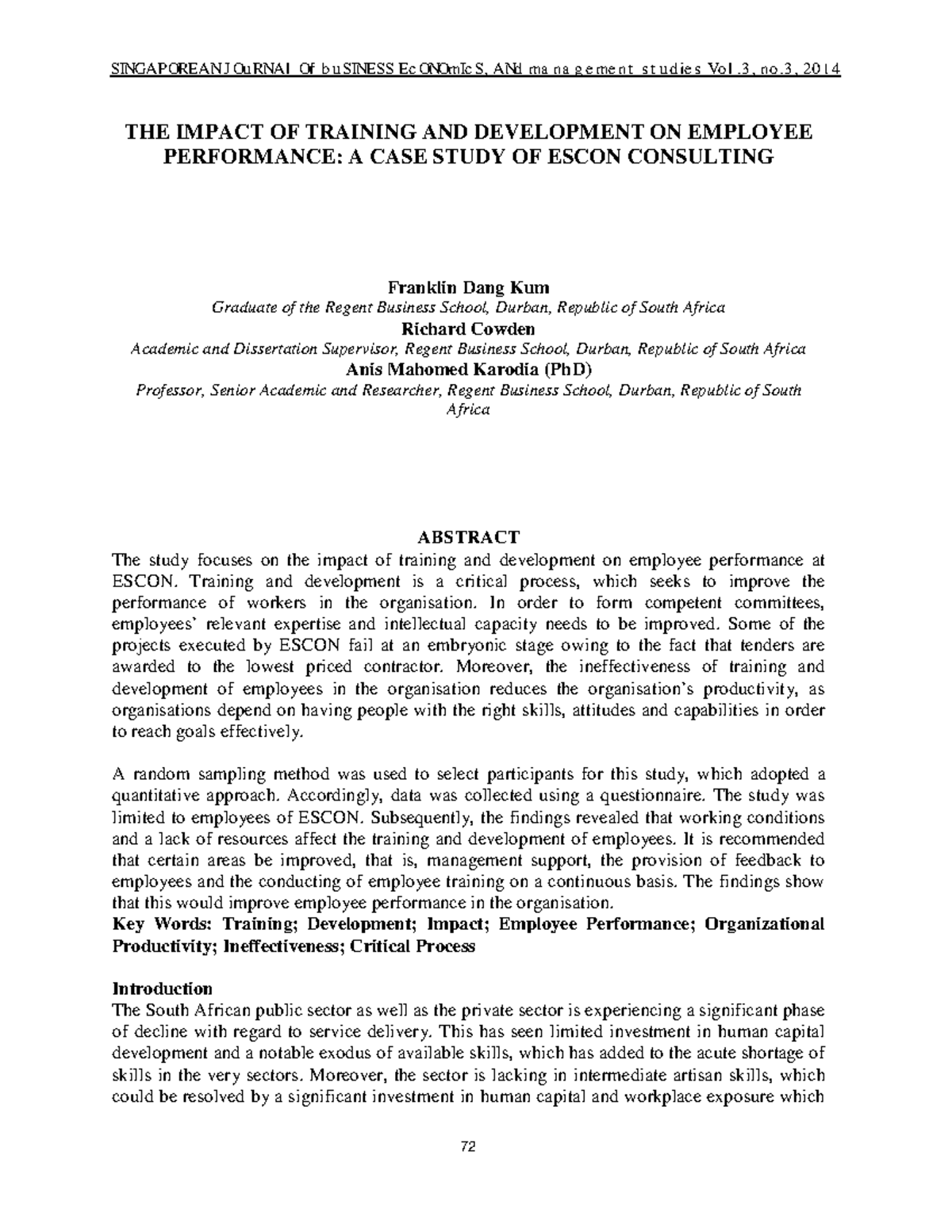 The Impact of Training & Development on Employee Performance: A Case ...