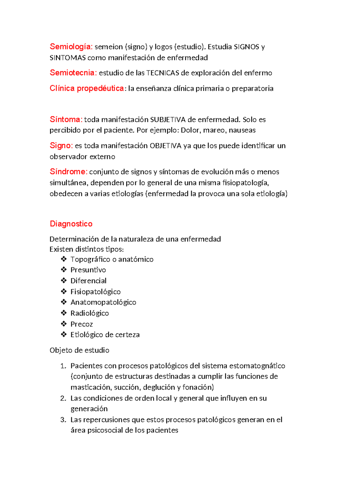 Semiología apuntes de clase - Semiología: semeion (signo) y logos ...