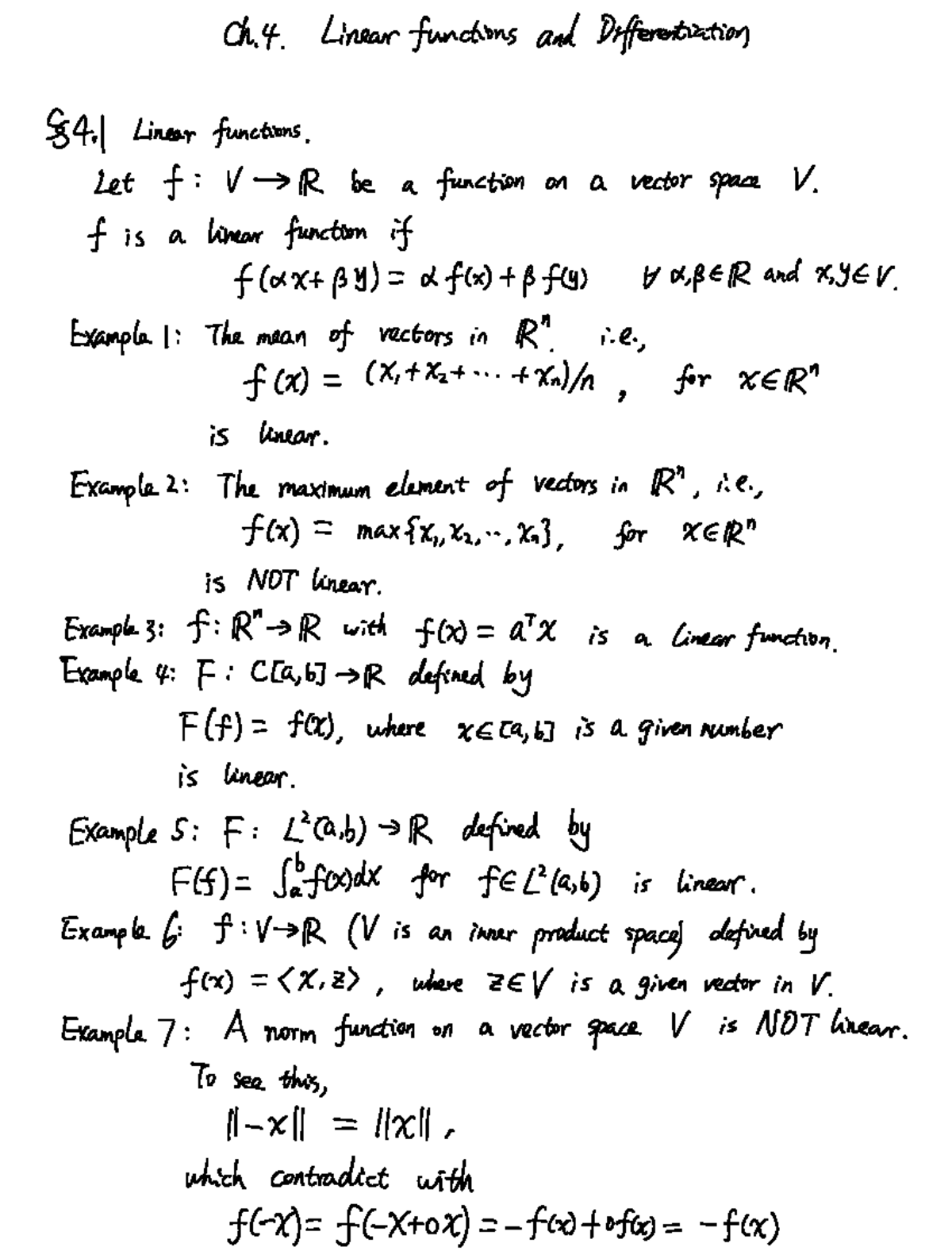 Ch4 Linear Functions - Prof. Cai Lecture Notes with Annotations - Studocu