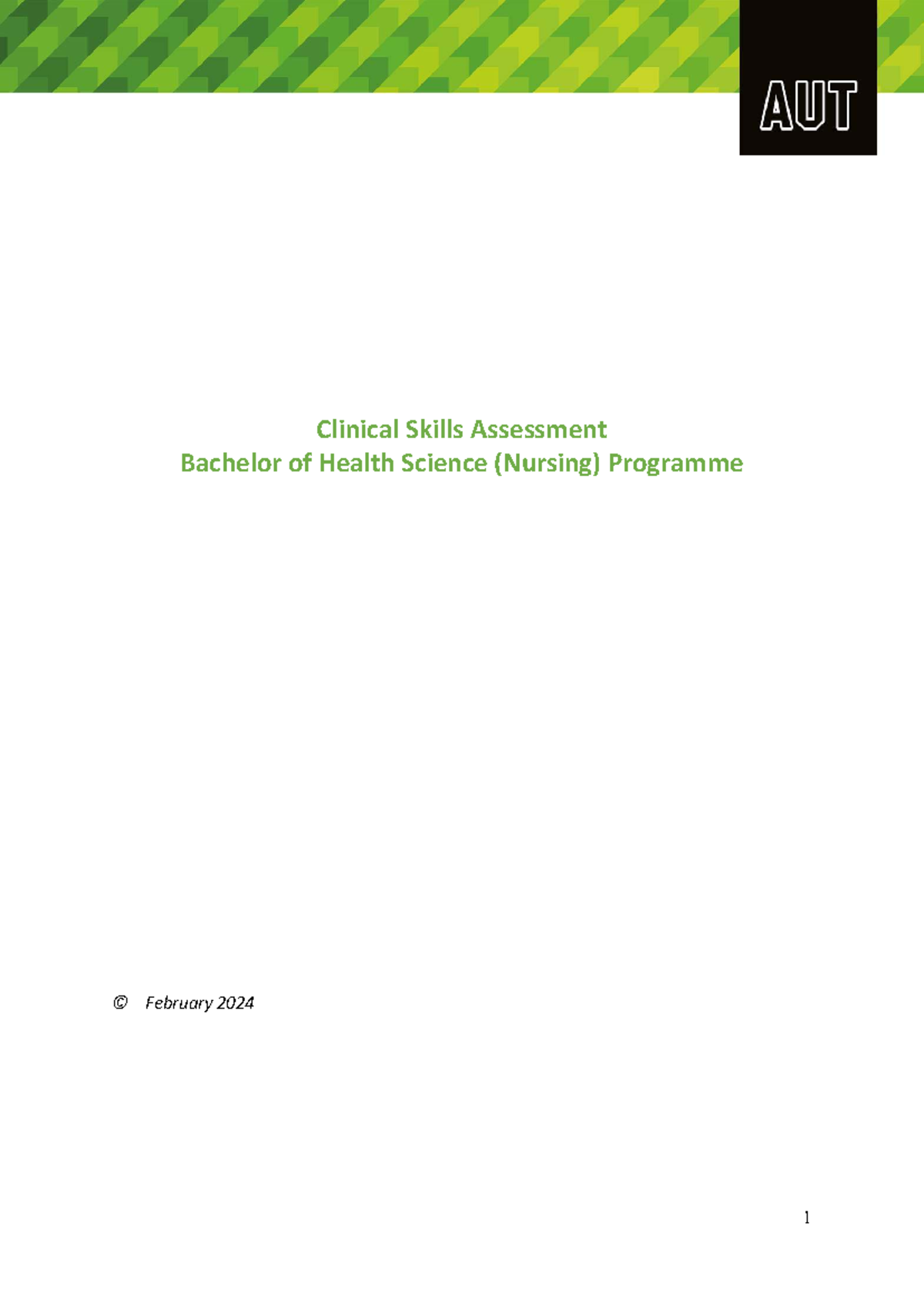 Clinical Skills Assessment for Bachelor of Health Science (Nursing ...