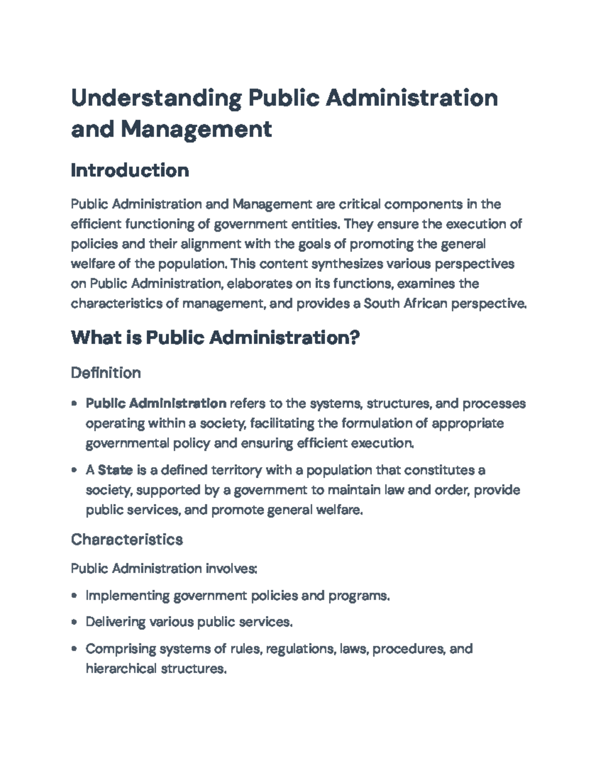 Public Administration & Management (PAD 101): Comprehensive Overview ...