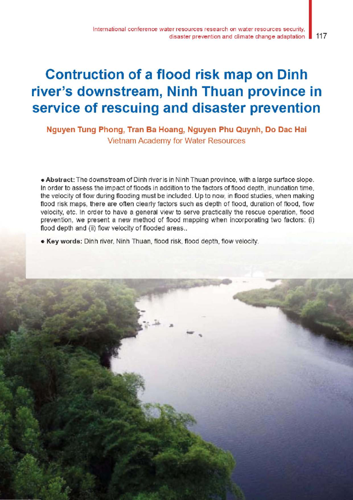 Dinh River Downstream Flood Risk Mapping: A Study on Depth & Velocity ...