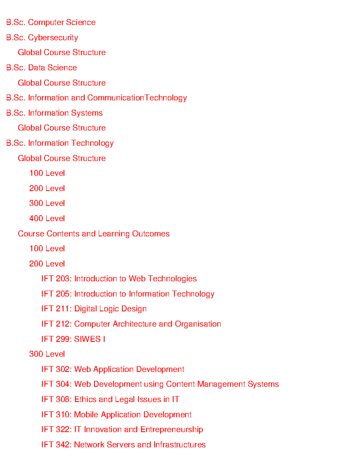 B.Sc. Computing Core Curriculum and Minimum Academic Standards (CCMAS ...