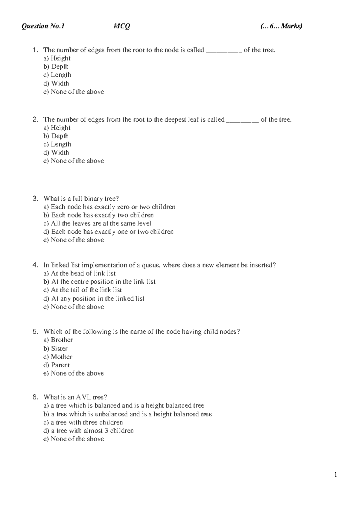 CMPS347-Final Exam - Final exam for data structures in bau - Question ...