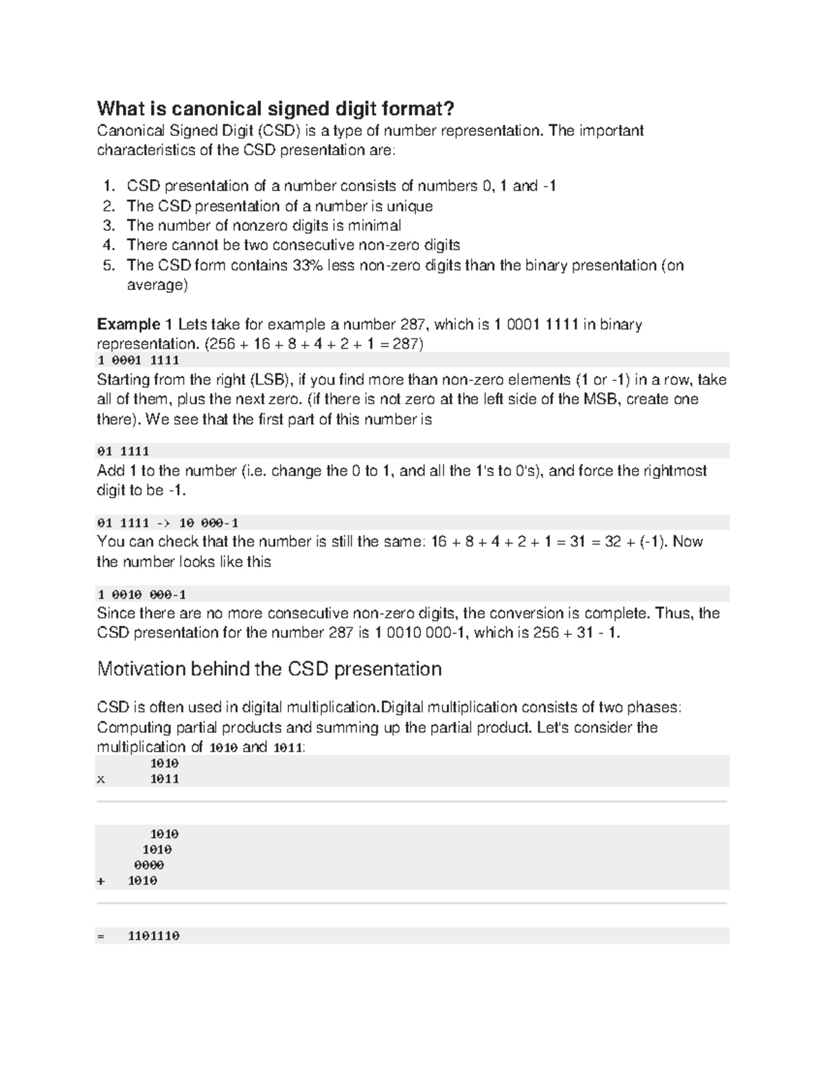 Canonical signed digit format - What is canonical signed digit format ...