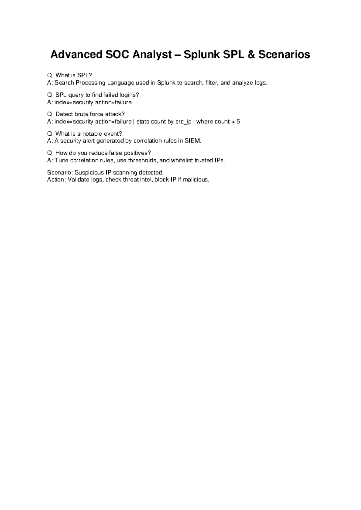 Advanced SOC Splunk QA - Good - Advanced SOC Analyst – Splunk SPL ...