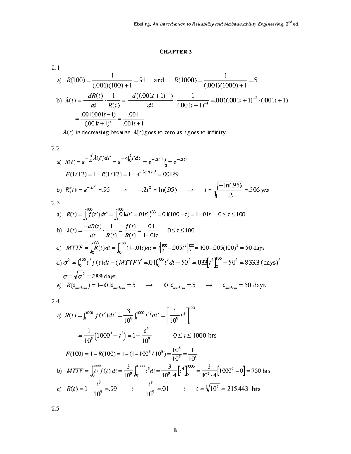 Chapter 2 Study Notes on Reliability and Maintainability Engineering ...