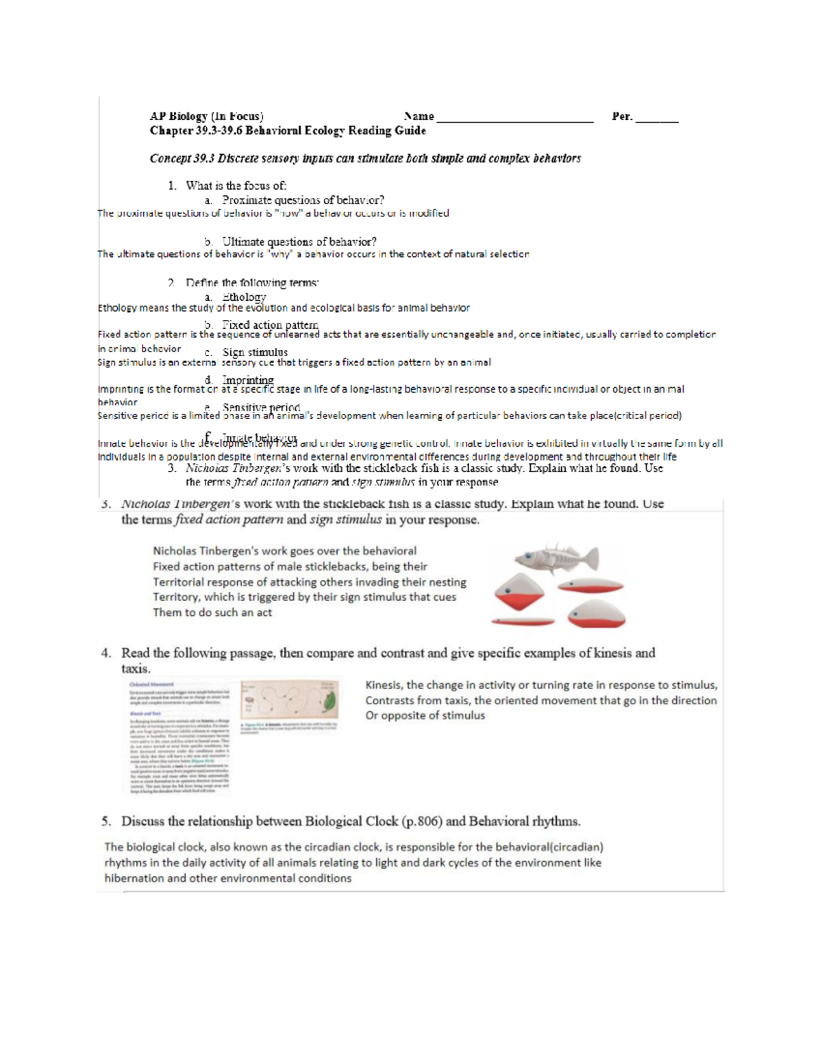 39.3-.6 Reading Guide - . ......................... - AP Biology (In ...