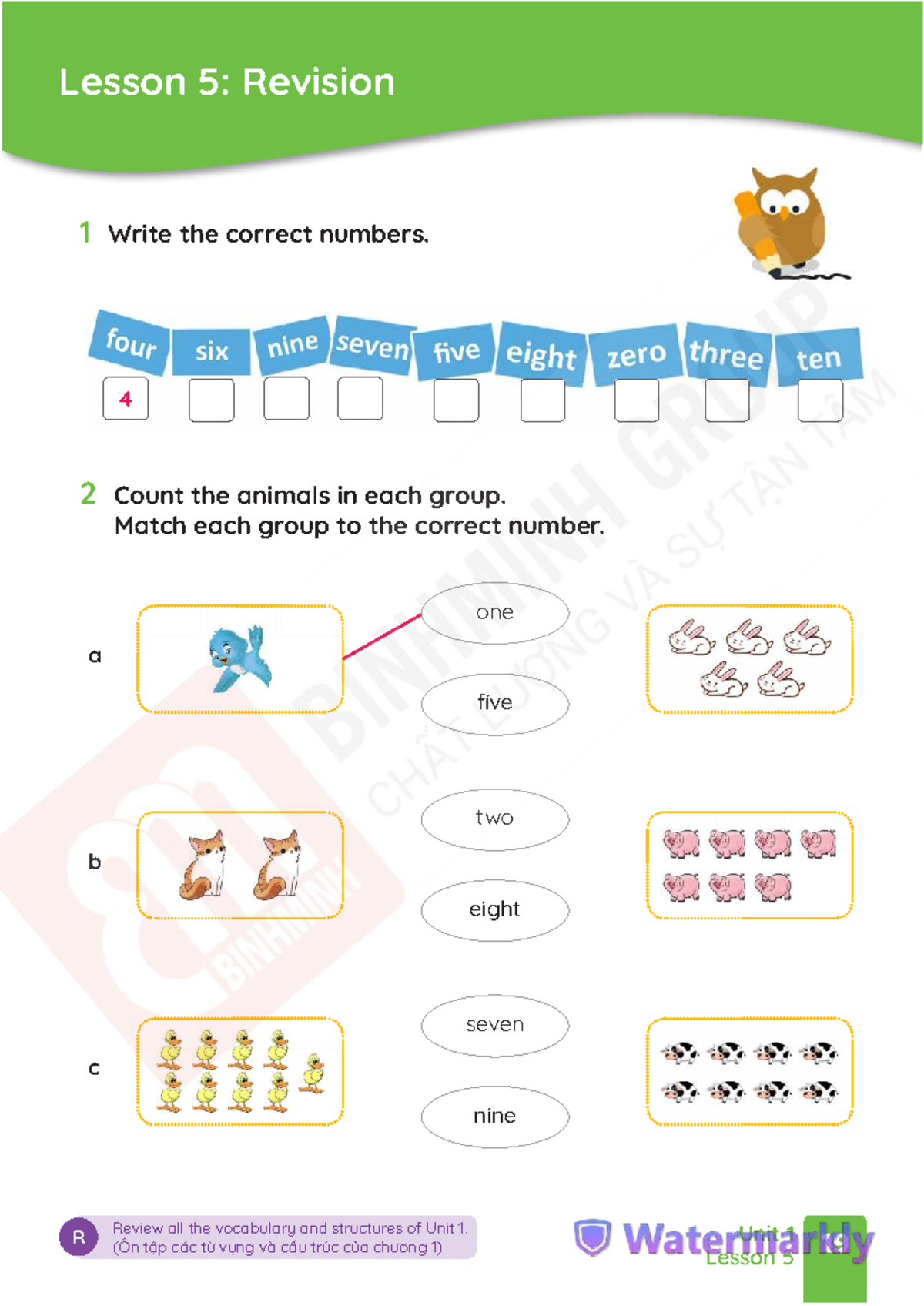 Unit 1 & 2 Lesson Review: Numbers & Shapes Activities - Studocu