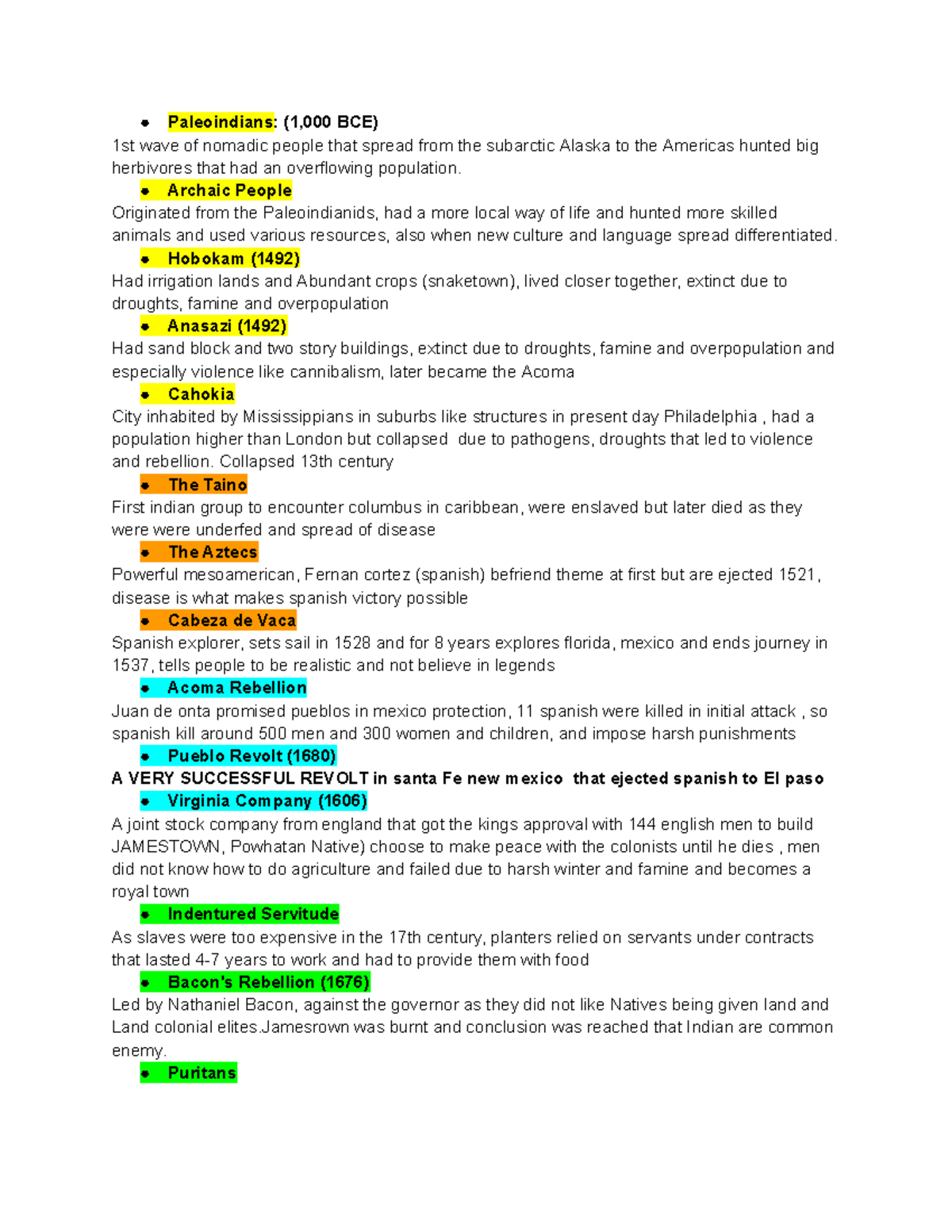 History Exam 1 Terms Review (Course Code: HIST101) - Studocu